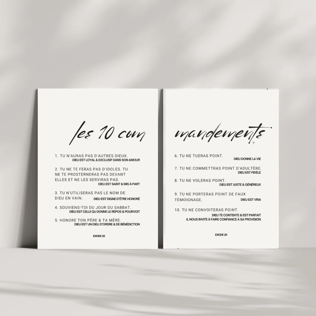 Duo Tableaux 10 Commandements Exode 20