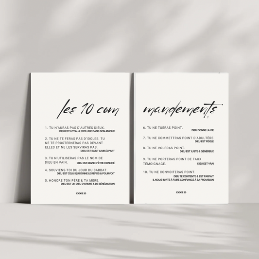 Duo Tableaux 10 Commandements Exode 20