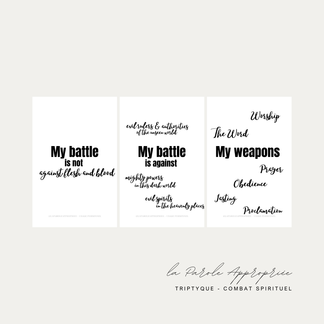 Spiritual Warfare Christian Wall art 3 piece set Ephesians 6