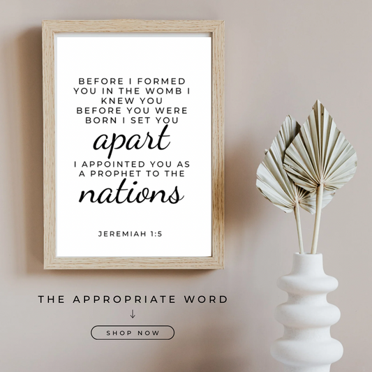 prophets to nations jeremiah 1.5 christian wall art